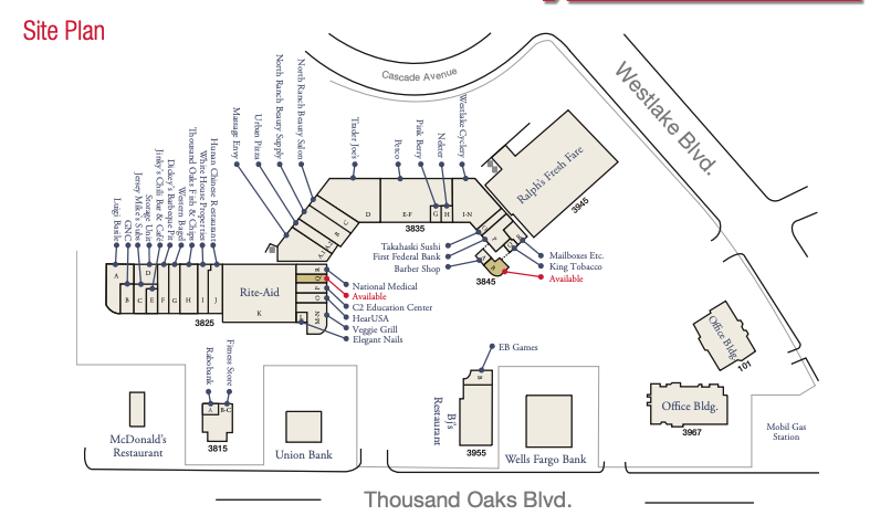 Current North Ranch Mall site and tenant plan
