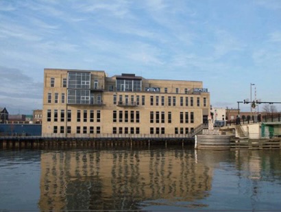 Osuld Torrison River Front Condos viewed across the river